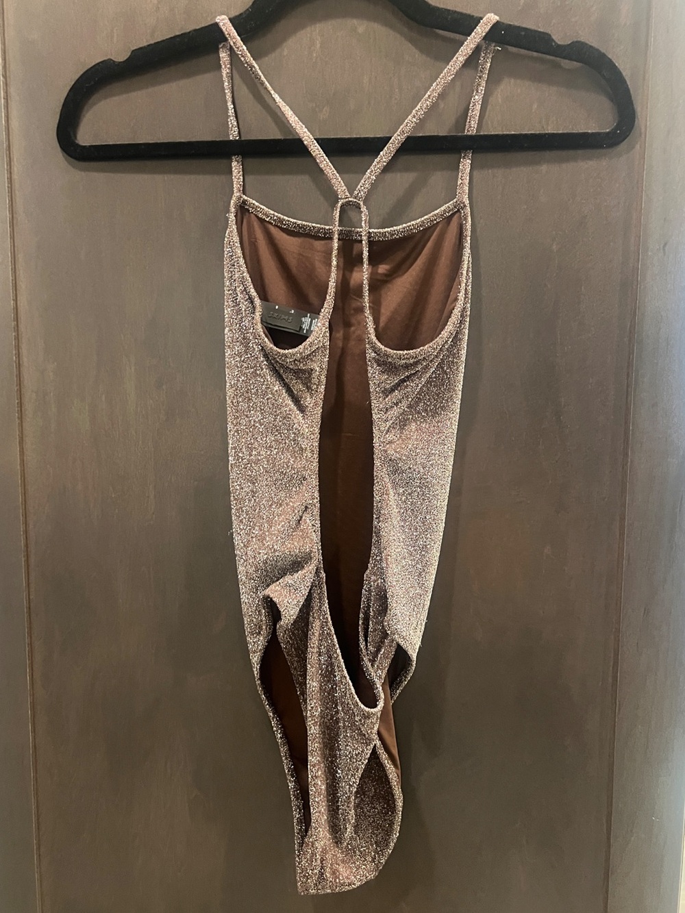 Skims Brown Glitter One Piece Bodysuit - Picture 4 of 5